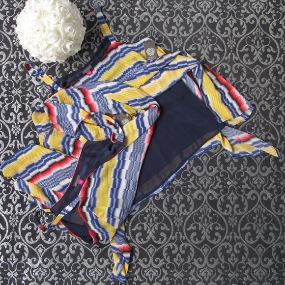 NWT Vince Camuto Stripe Shark Bite Tank Top Blouse - Picture 7 of 8